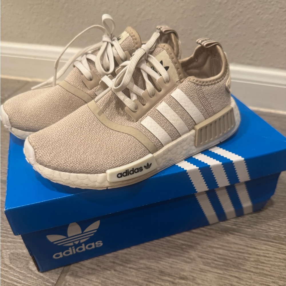 Adidas Tan and White NMD- youth 1.5